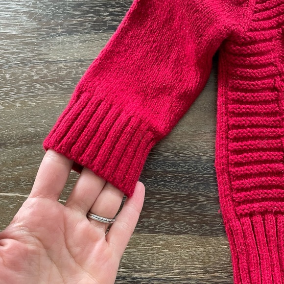 SOLD Red Cable Knit Sweater, 12 months - Picture 4 of 7